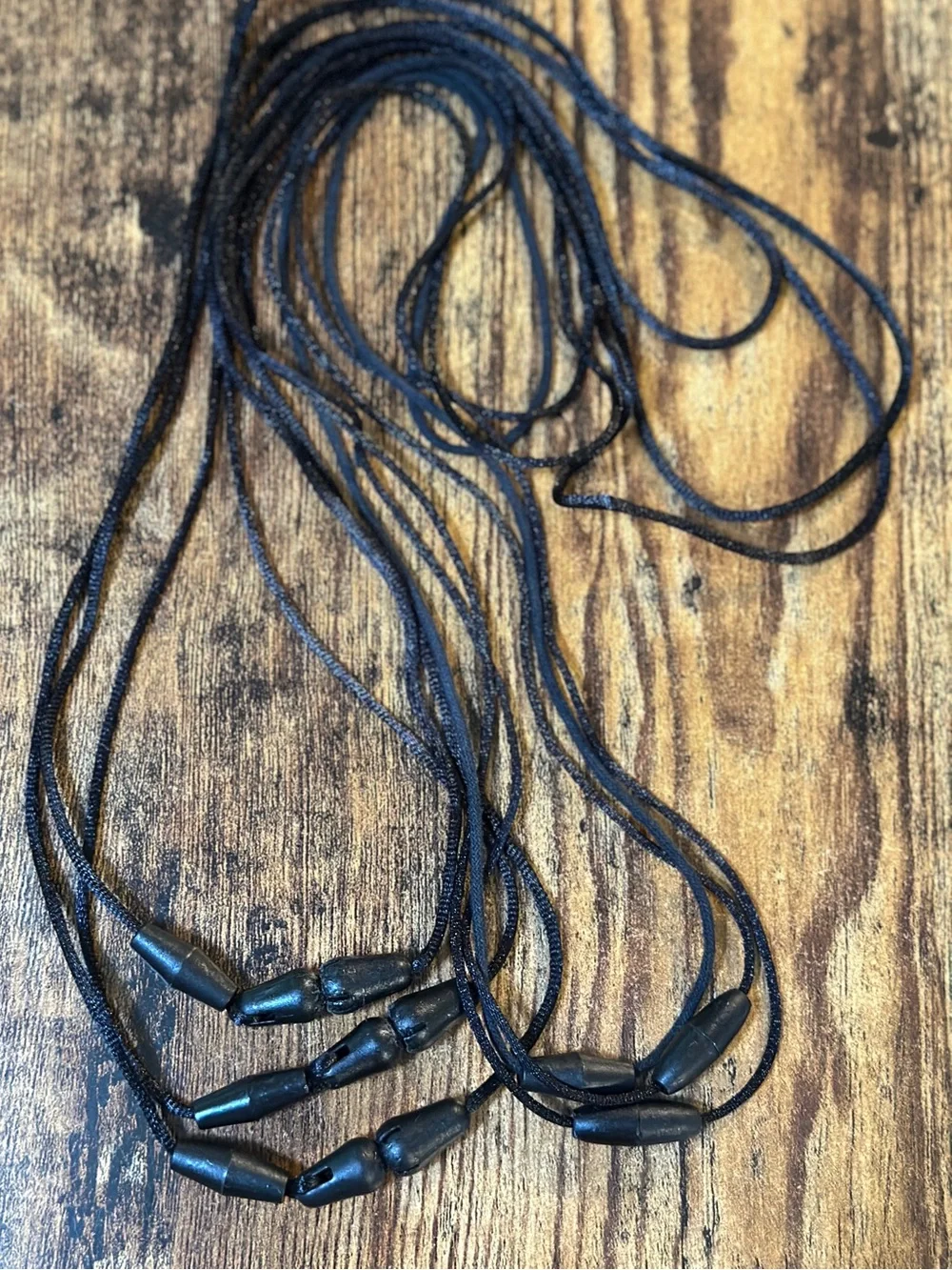 5 Black Cord Necklaces with Barrel Closure Kids Autism Breakaway Clasp READ DESC